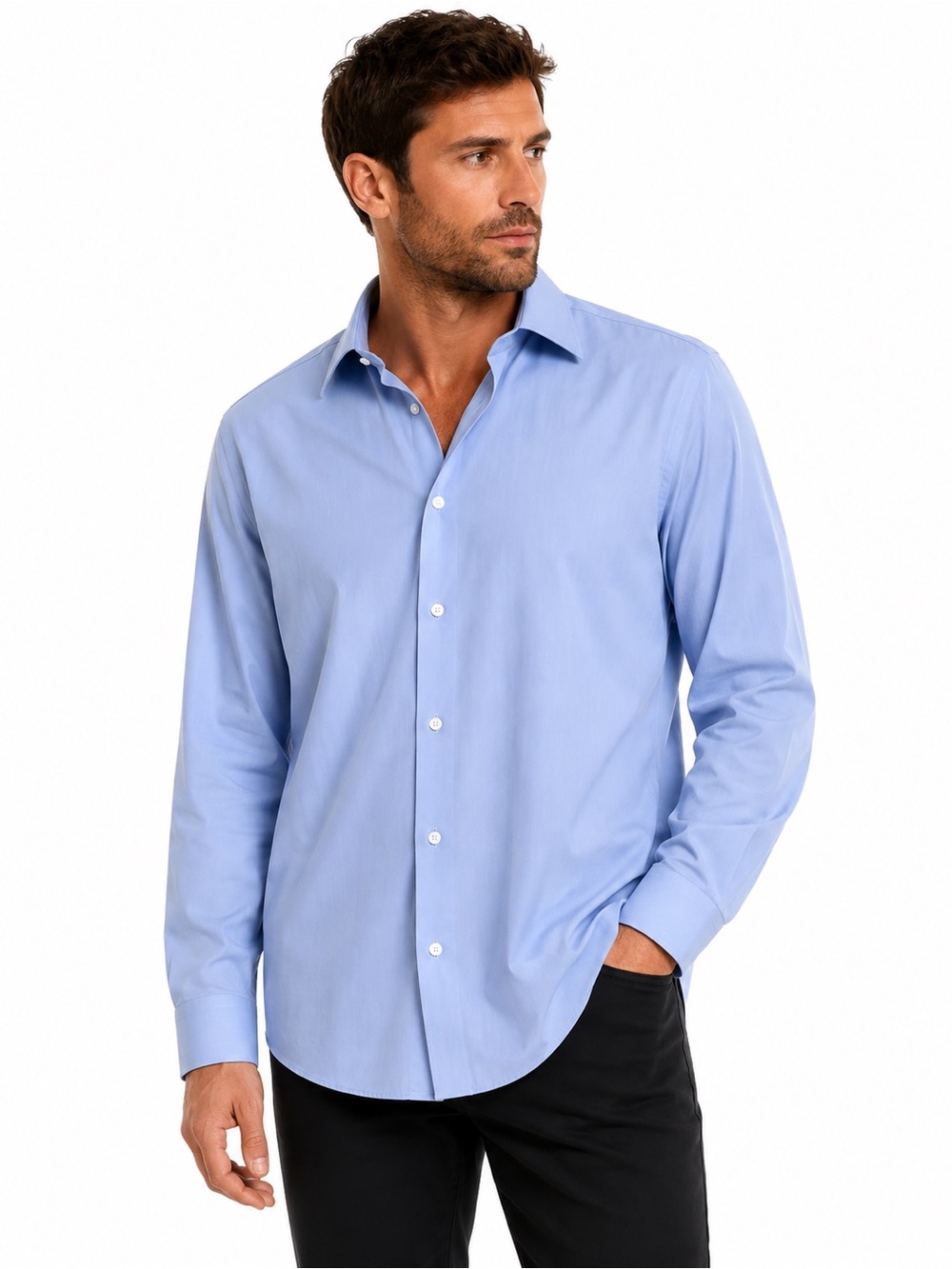 Modern Ambition Men’s Blue Performance Dress Shirt Size Large Technical Stretch